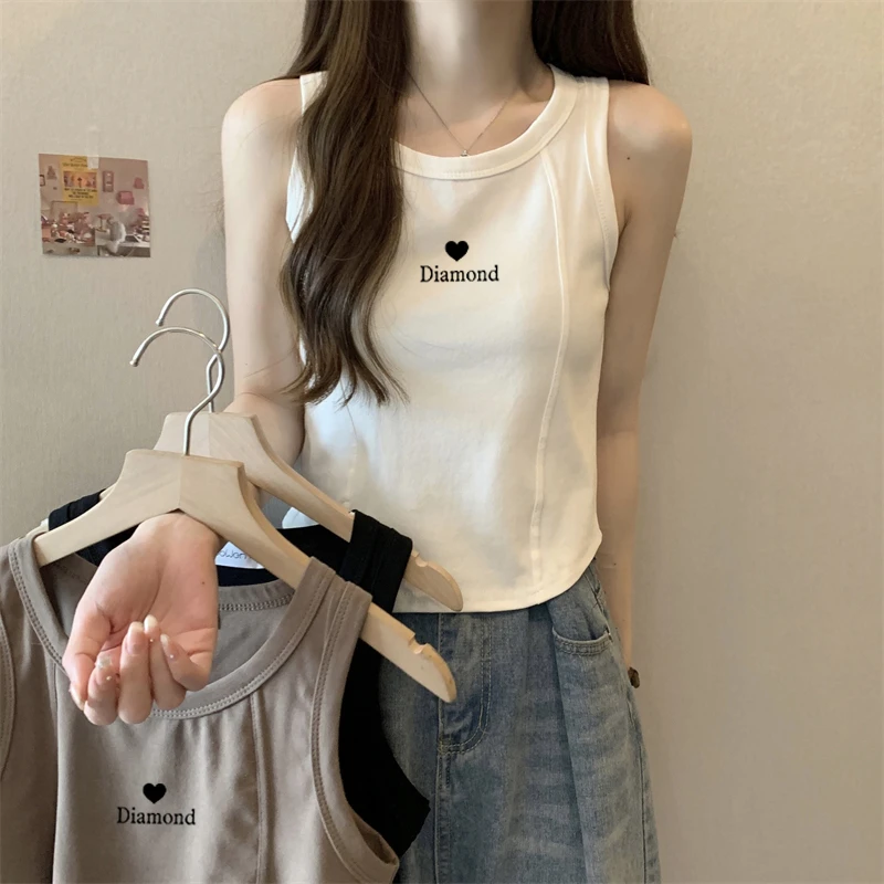 大码小吊带背心女夏季新款胖mm外穿短款内搭打底衫修身无袖上衣女