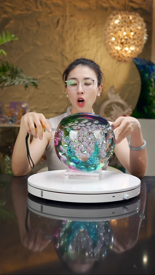 手工艺品琉璃繁花摆件带底座