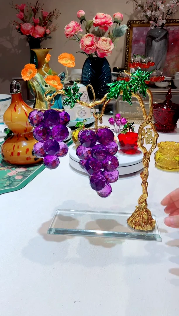 【闪购商品】琉璃手工艺品高货珐琅彩葡萄摆件