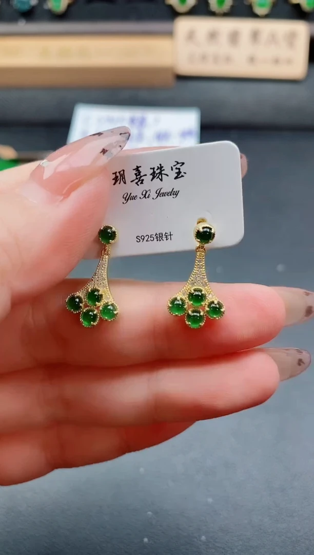 银S925镶嵌戒指翡翠1