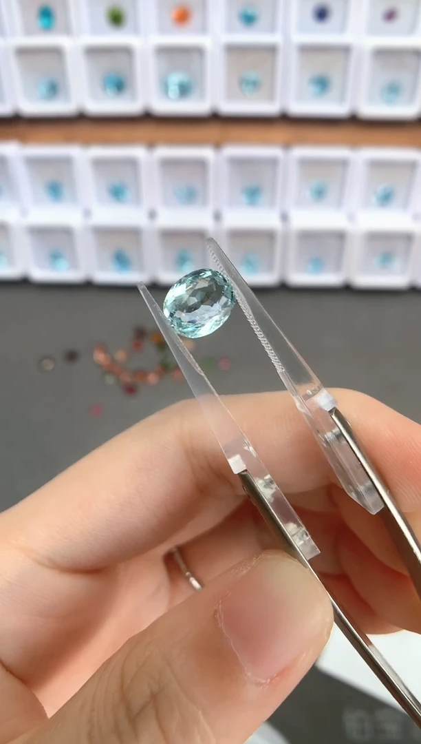 未镶嵌裸石定制海蓝宝石1.62ct  01032