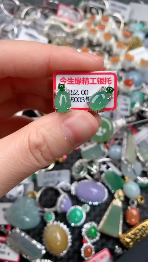 银S925镶嵌戒指翡翠888--8