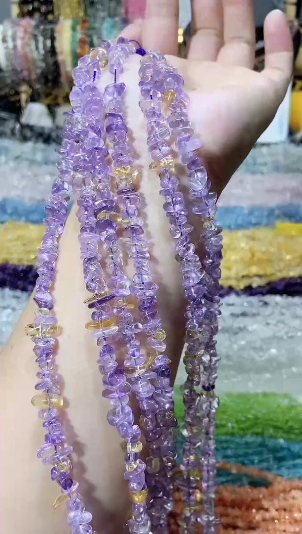 未镶嵌珠宝半成品水晶紫黄晶