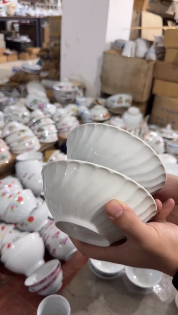 摆件纯白碗16厘米两个一组微瑕请慎拍