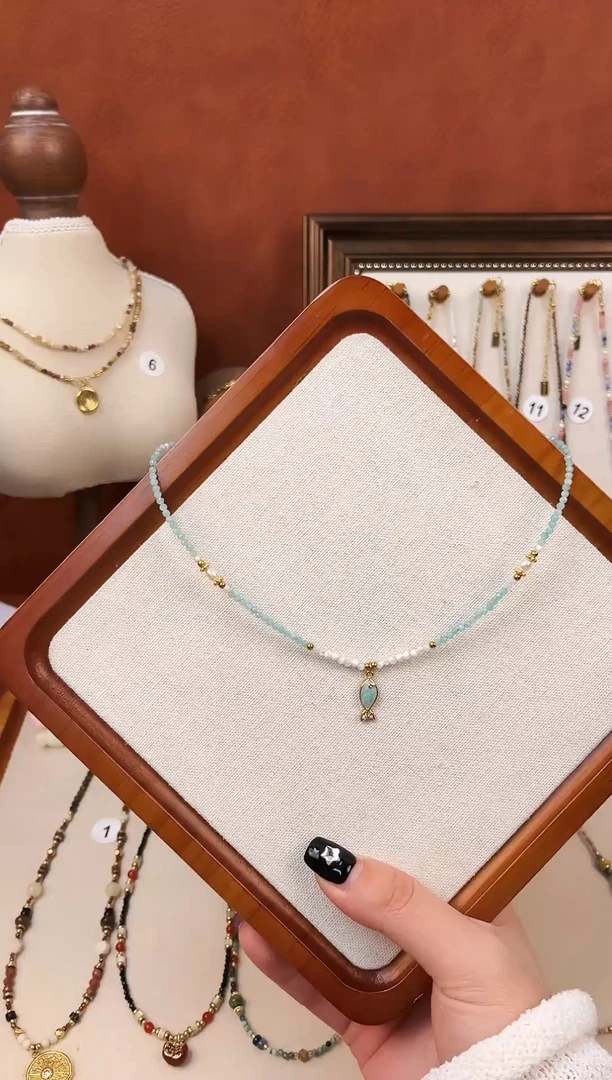 项链钛钢石英质玉1号