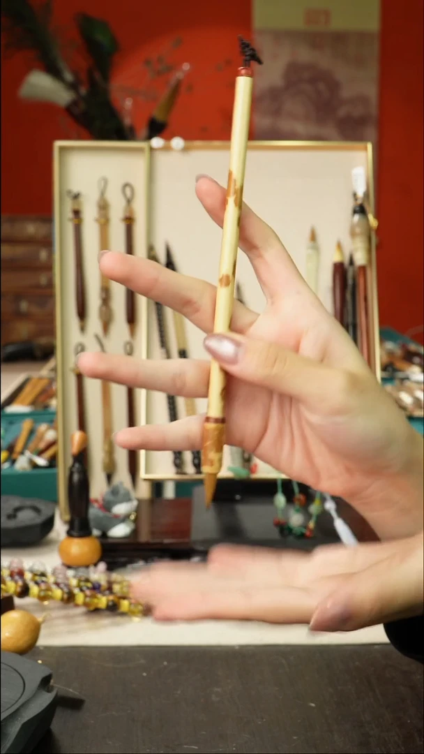 35号孤品高货毛笔链接 清水试笔 蘸墨不退