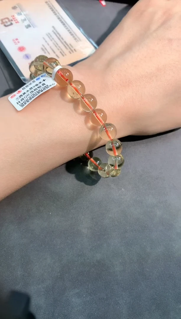 【闪购商品】黄晶手链未镶嵌109号黄水晶单圈9mm