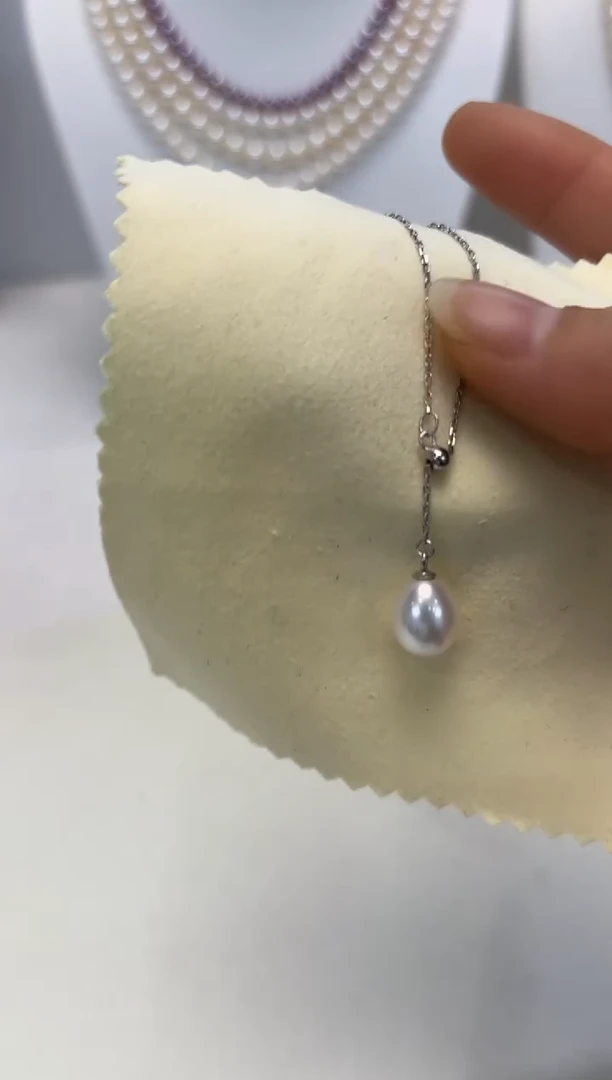 【闪购商品】淡水珍珠颈饰银S925镶嵌吊坠29