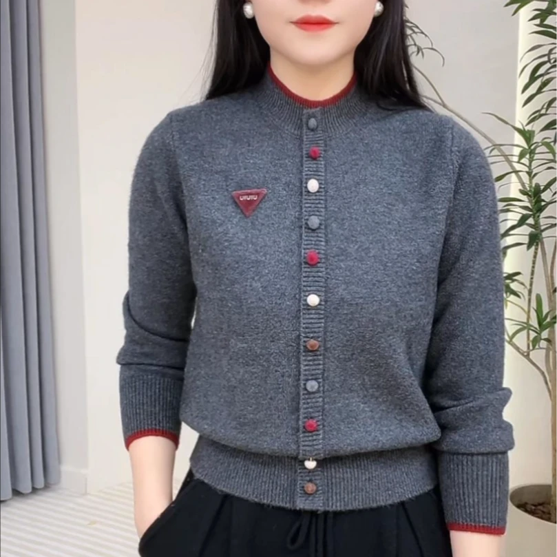 【绵羊毛】2024冬季新款时尚高腰显瘦妈妈装气质长袖洋气百搭保暖