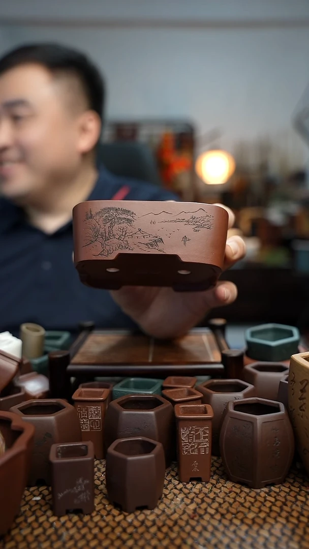 紫砂花盆長木軒精品紫砂