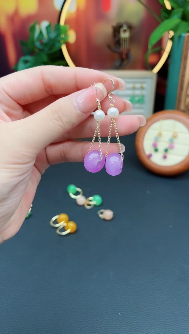 玛瑙/玉髓耳饰银S925镶嵌715