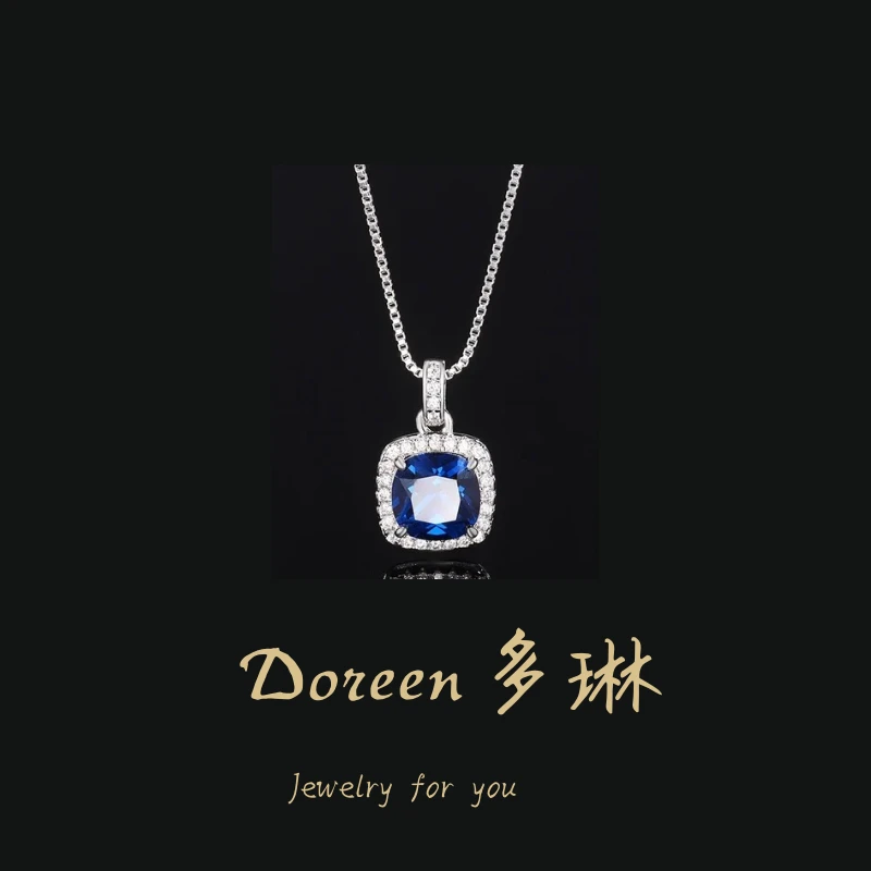 铜合金项链 蓝色方糖项链NC772