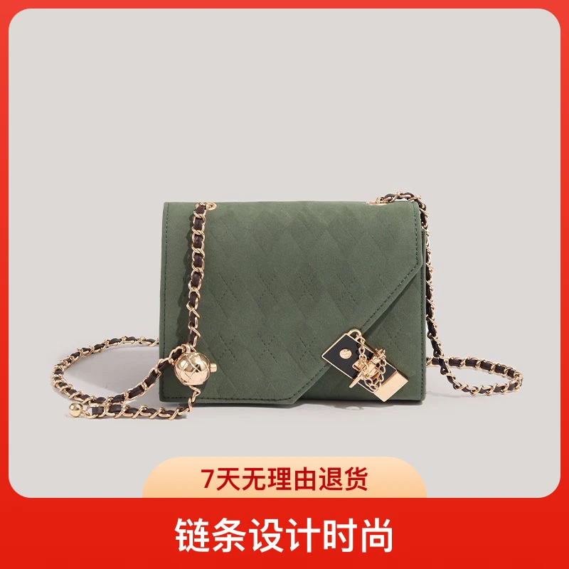 高级包包女春秋2024新款潮时尚网红单肩斜跨包学生链条小方包韩系