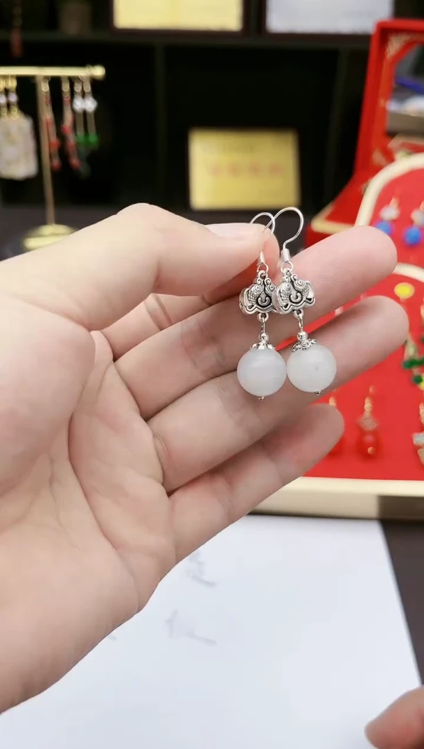 【闪购商品】玛瑙/玉髓耳钉银S925镶嵌435000