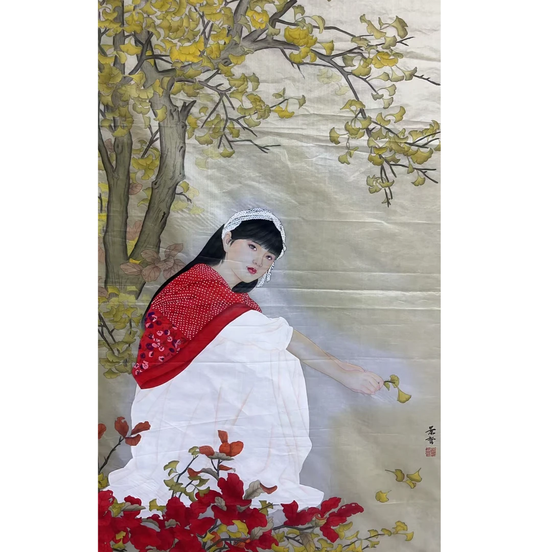 景哲人物绢布画心113×73约7.42平尺
