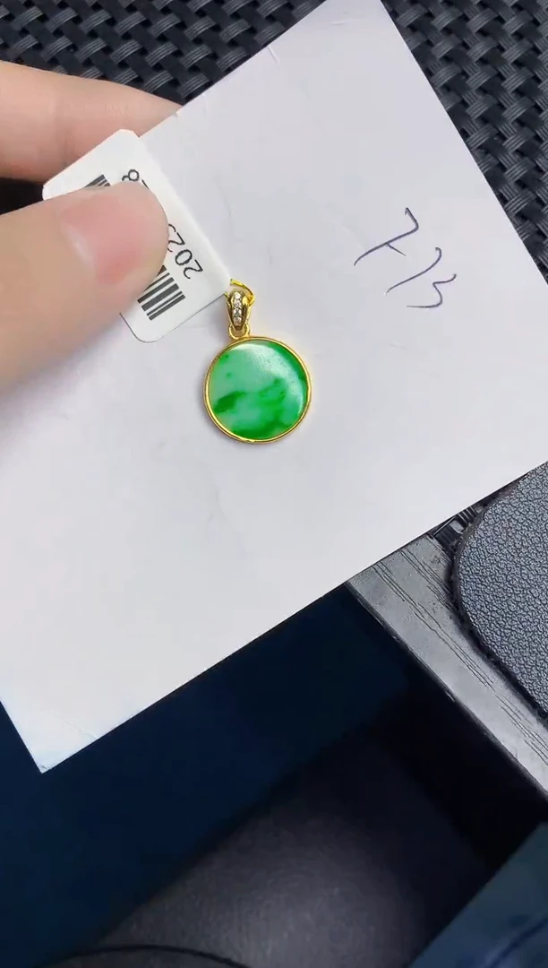 翡翠银S925镶嵌颈饰天然翡翠緬甸A貨