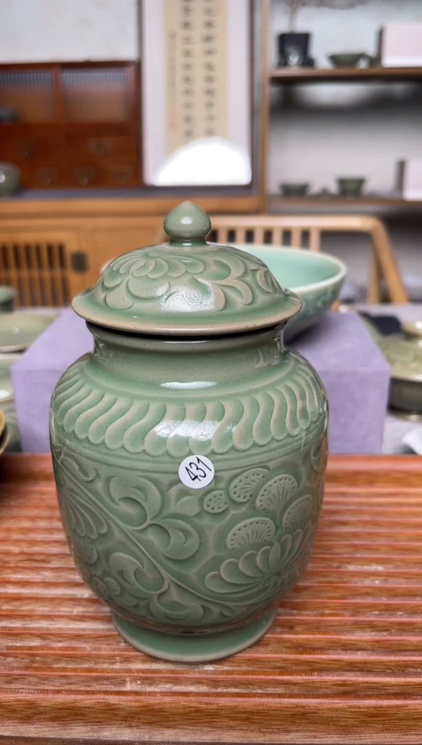 其他婵**夏431纯手工秘色茶叶罐