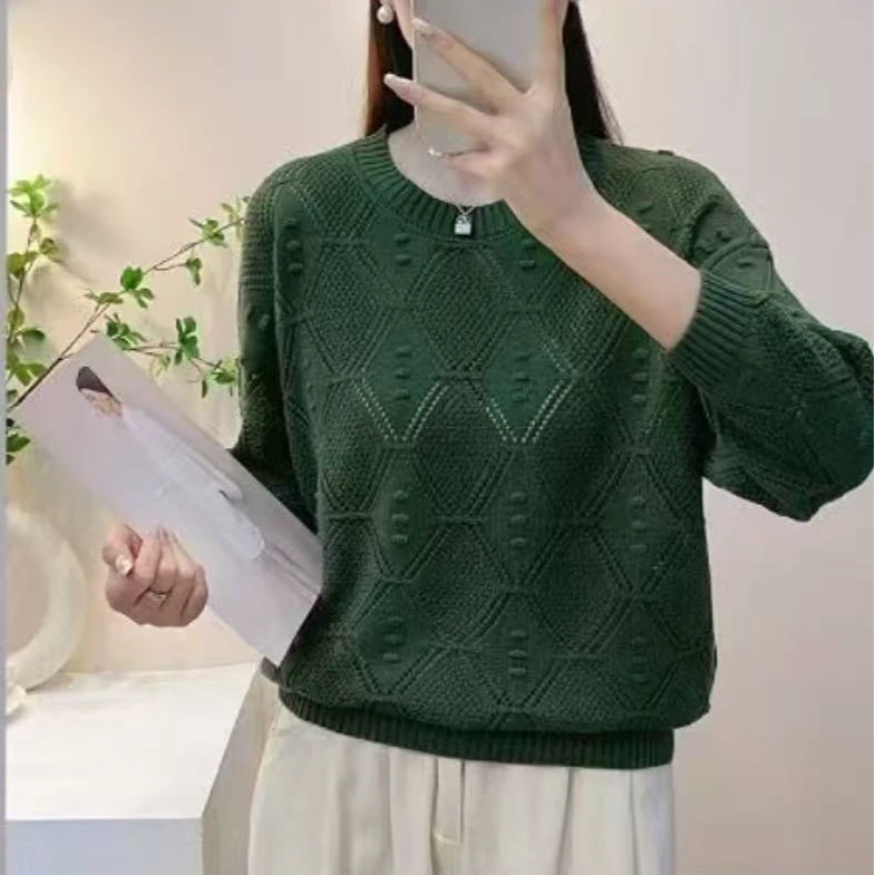 320#新款针织衫显瘦时尚百搭圆领66