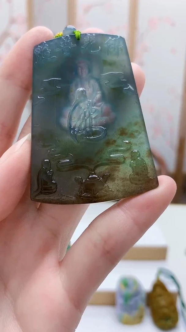 未镶嵌定制翡翠5159ry-毛货挂件赠珠链93