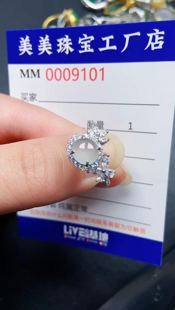 翡翠银S925镶嵌颈饰9101