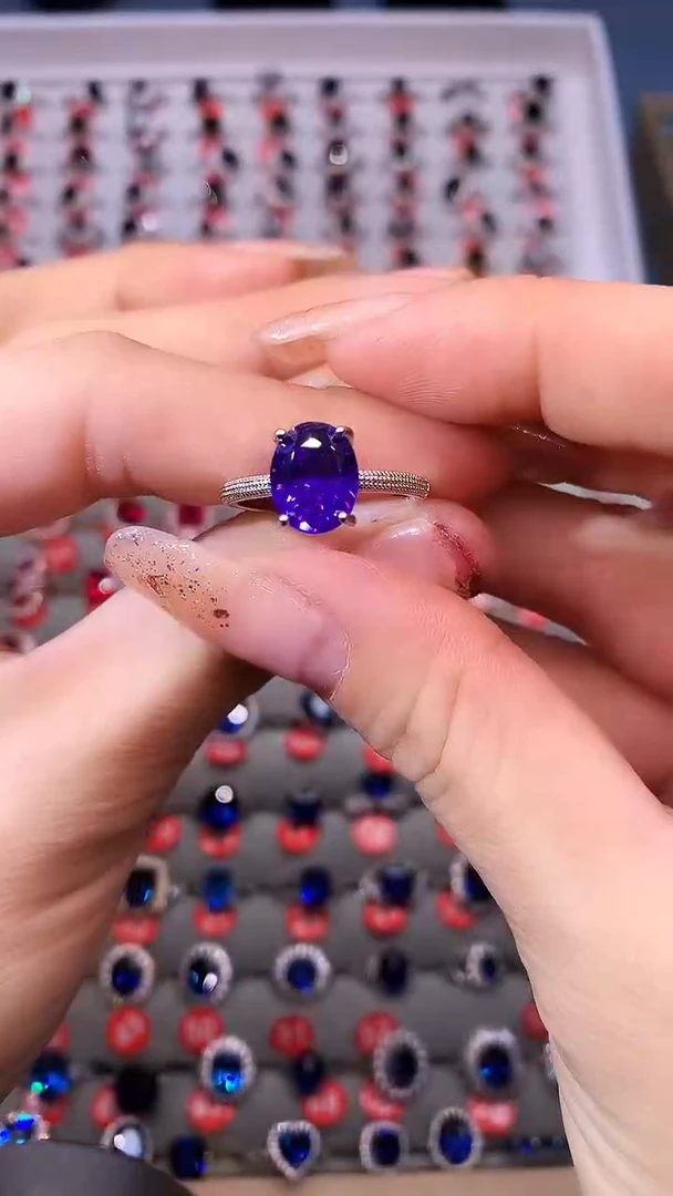 【闪购商品】紫晶戒指银S925镶嵌111111