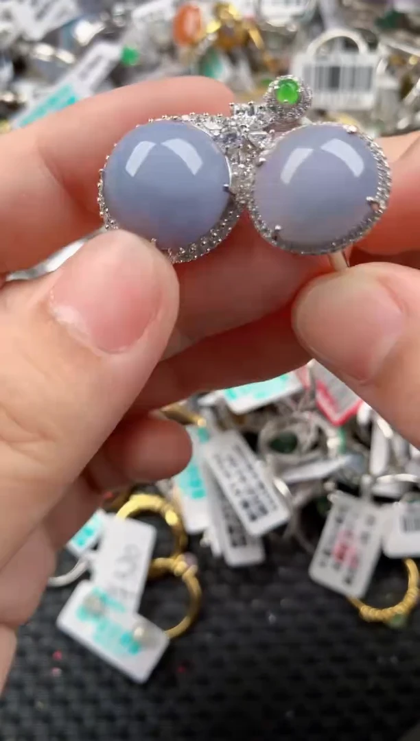 银S925镶嵌戒指翡翠1111-----6