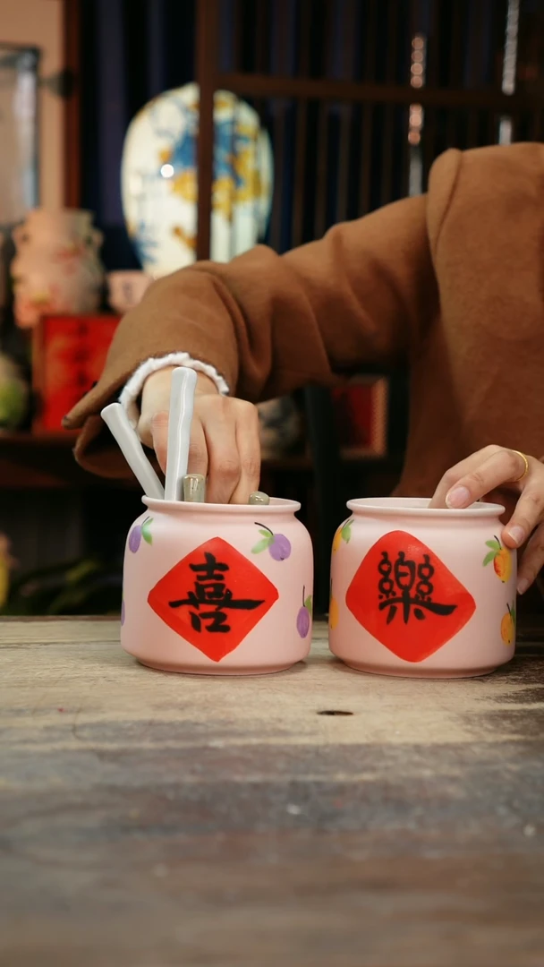 【闪购商品】瓷片景德镇纯手工釉下彩精品花瓶