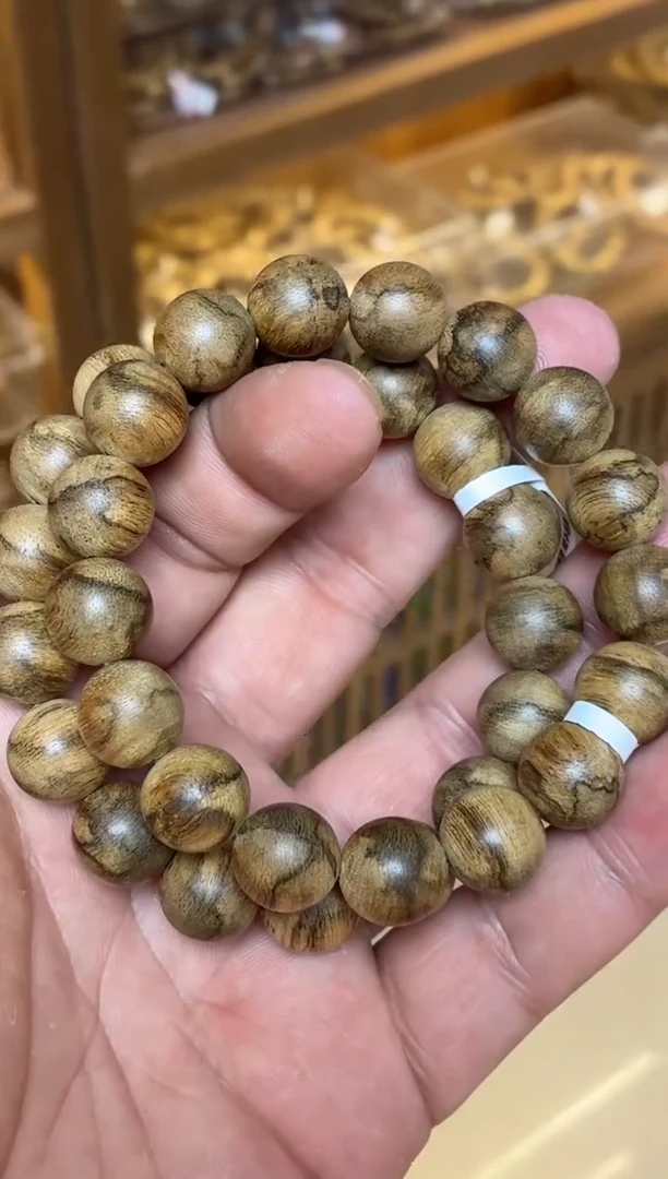 沉香手串 达拉干圆珠单圈虎斑1.3多样性发其一