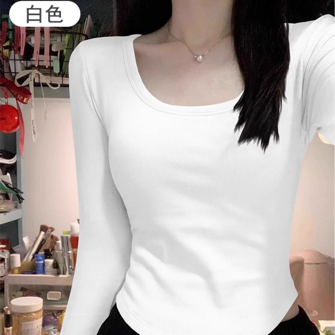 【新店福利】秋冬季加厚方领长袖T恤女大码修身内搭保暖百搭打底衫