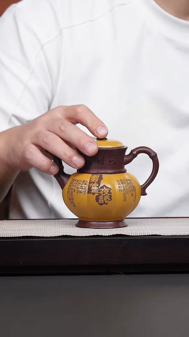 茶壶紫砂紫泥粉浆宫灯