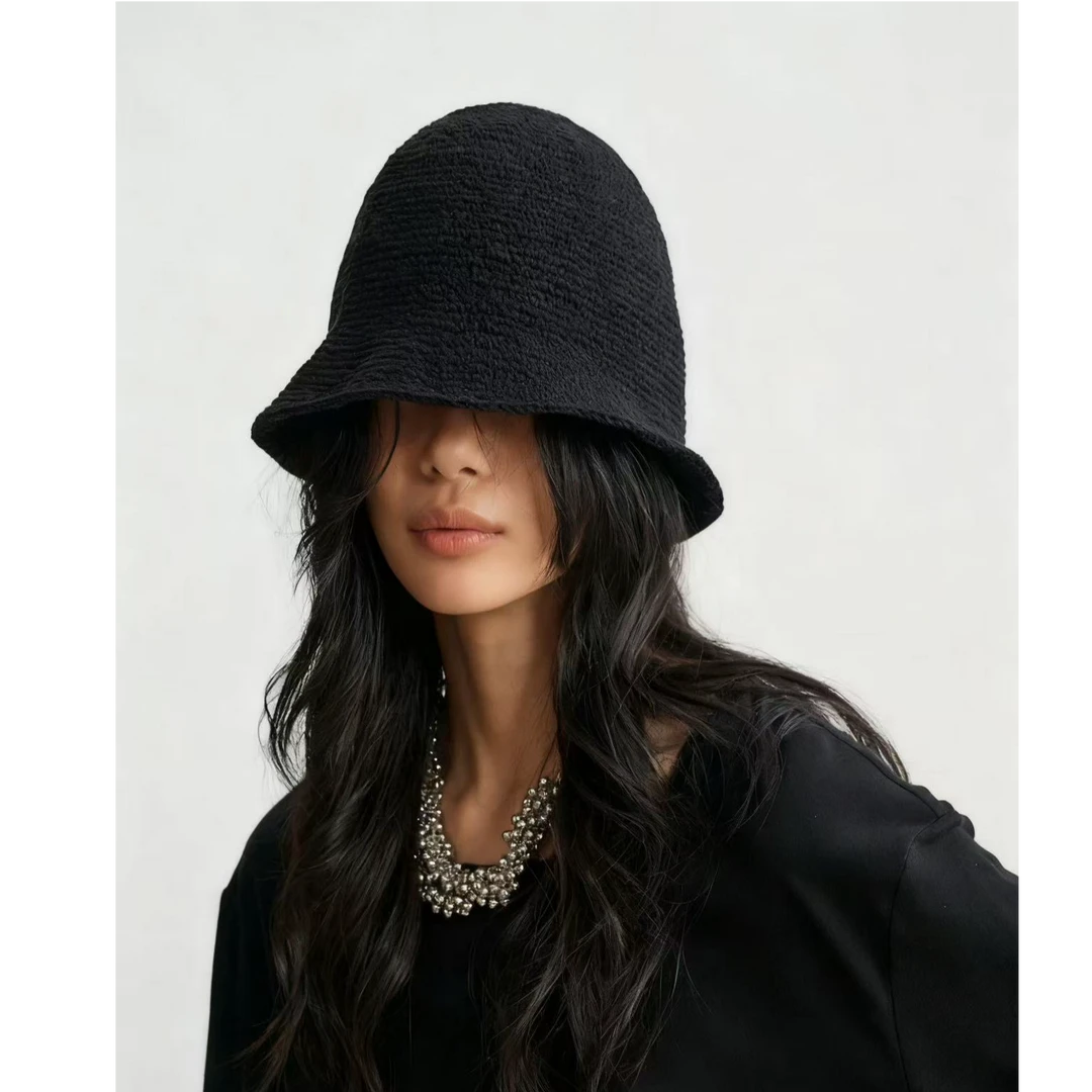 Ayuko｜搭配B备 手工钩织渔夫帽纯棉盆帽春夏新款简约针织帽0871