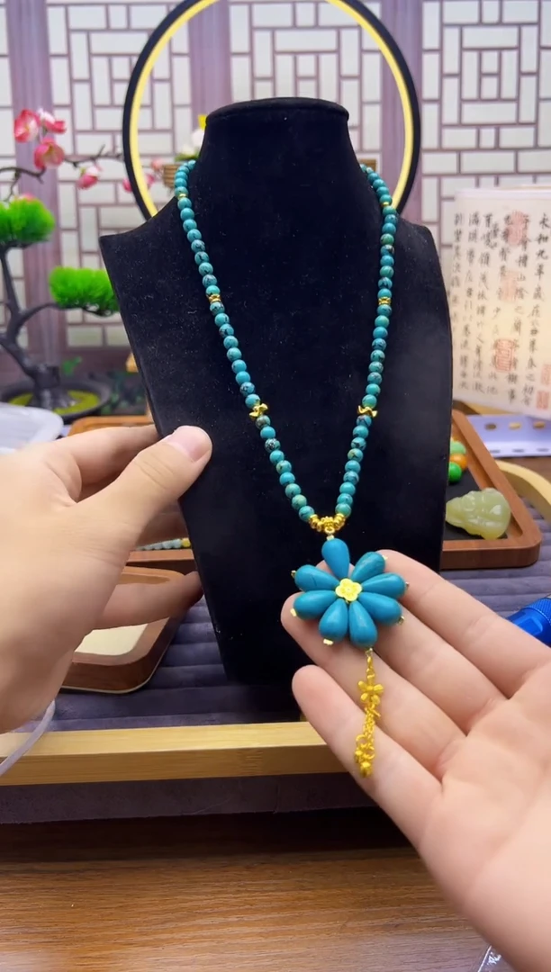 玛瑙/玉髓颈饰14K金镶嵌X93
