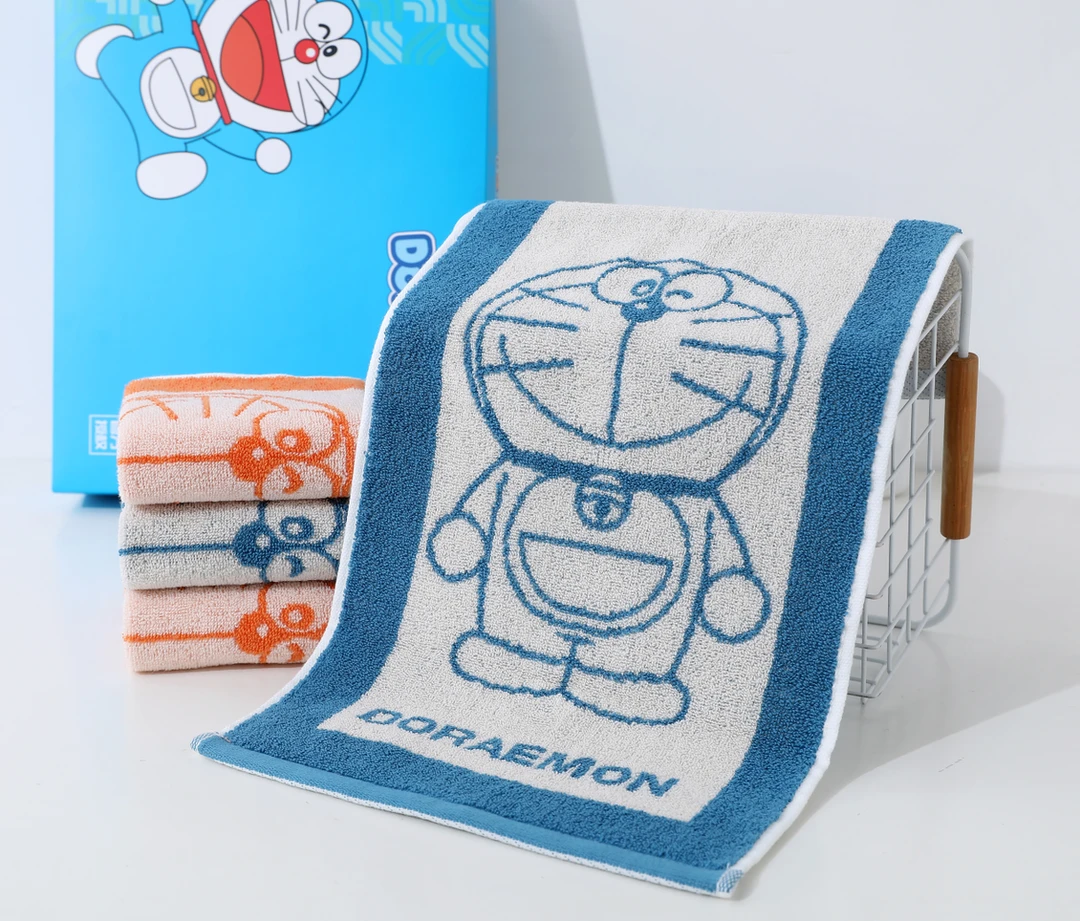 可爱哆啦卡通纯棉毛巾洗脸家用宿舍全棉吸水不掉毛擦头发柔软