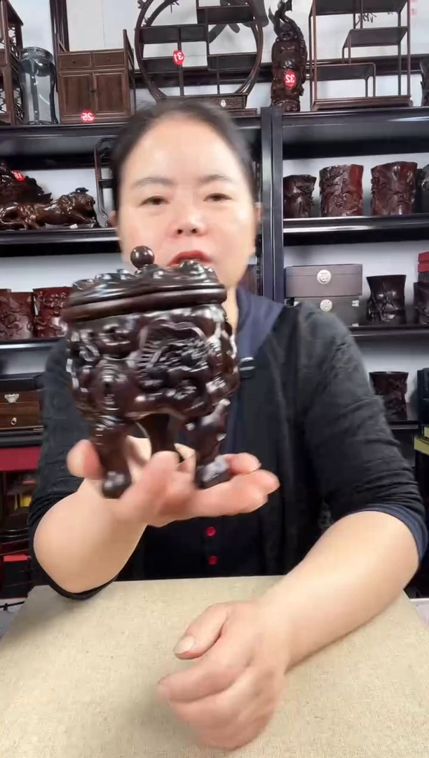 木三角香炉老李红木工艺品