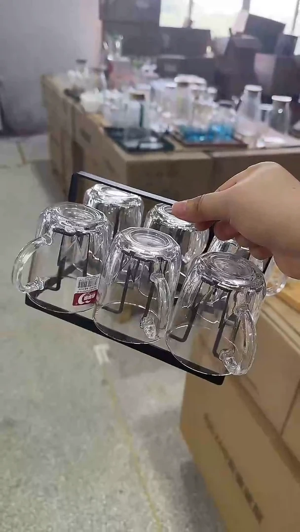 水晶玻璃盖子款6+杯架