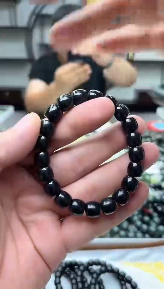 手串未镶嵌和田玉纯天然新疆塔县黑青10