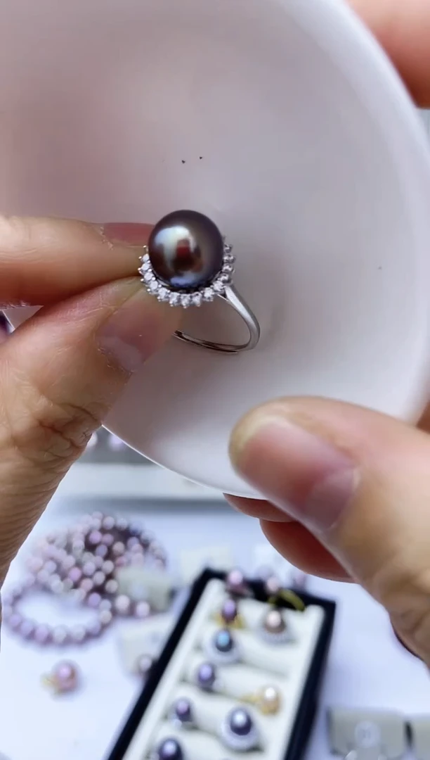 【闪购商品】淡水珍珠耳饰银S925镶嵌戒指