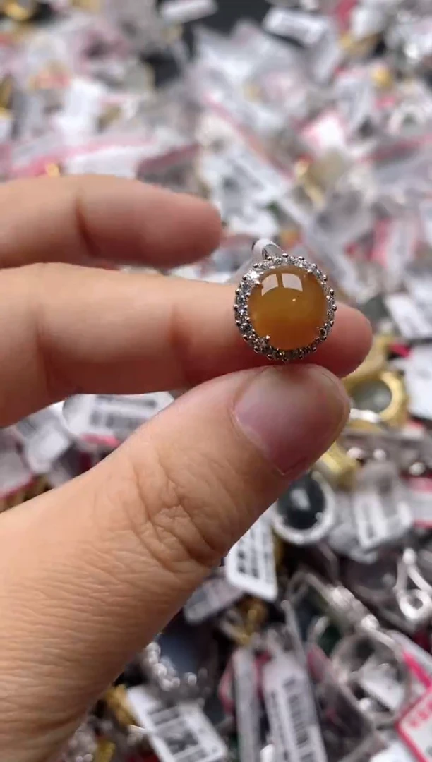 翡翠戒指银S925镶嵌66666666    2