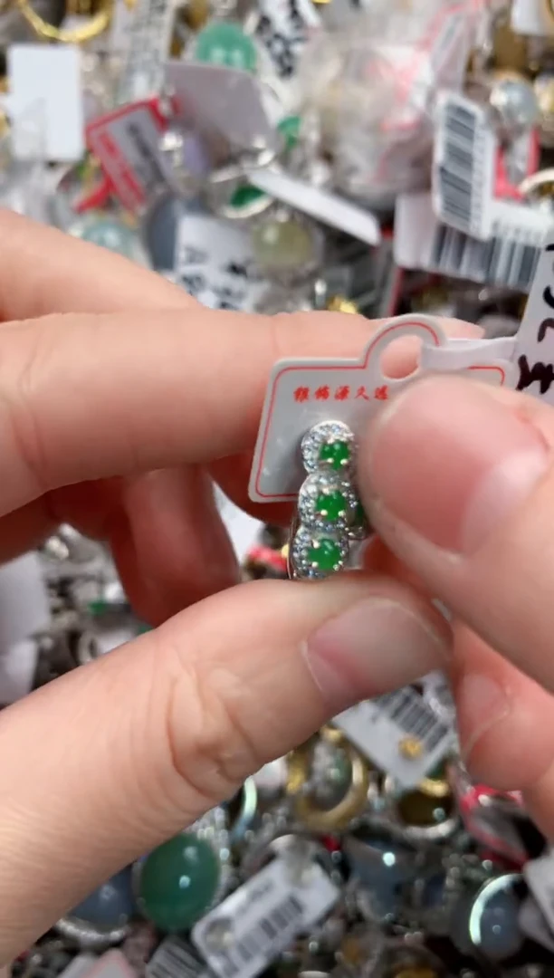 银S925镶嵌戒指翡翠999----1