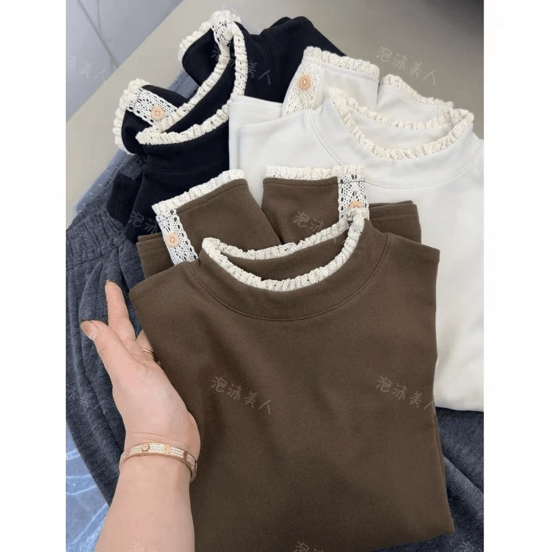 〈纪朵研〉1621秋冬可外穿绒感加厚内搭高级感上衣