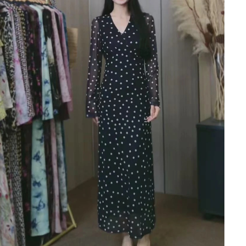 新款花色女人味碎花气质中长款连衣裙YF25136