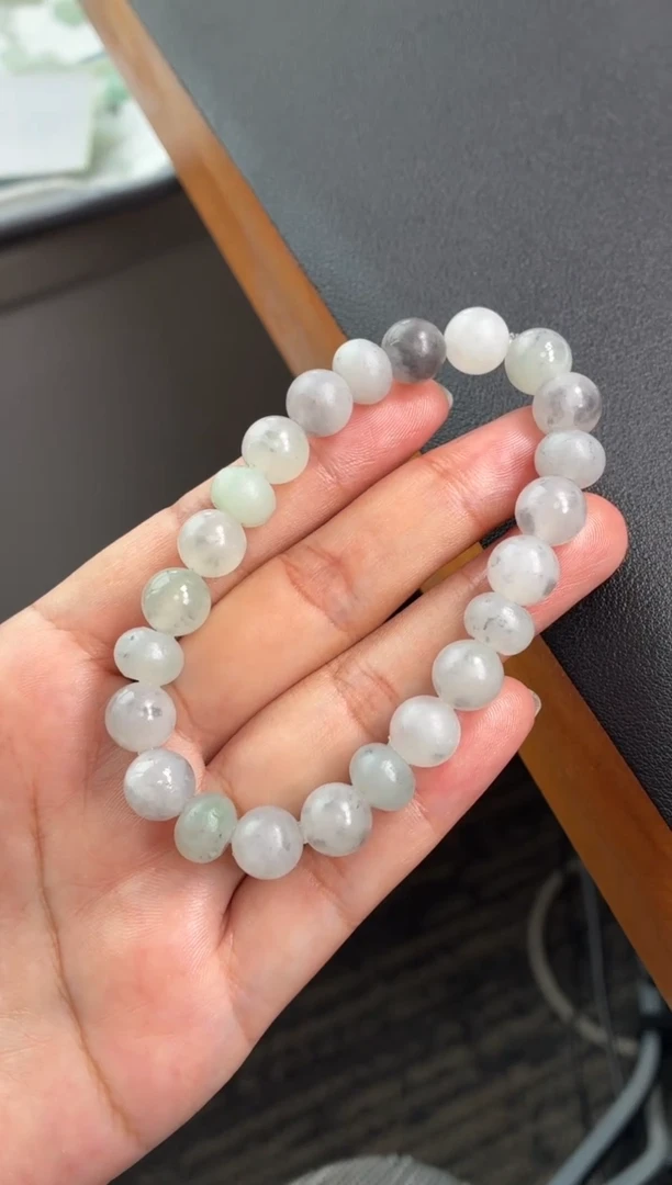 未镶嵌定制翡翠乌鸡珠串