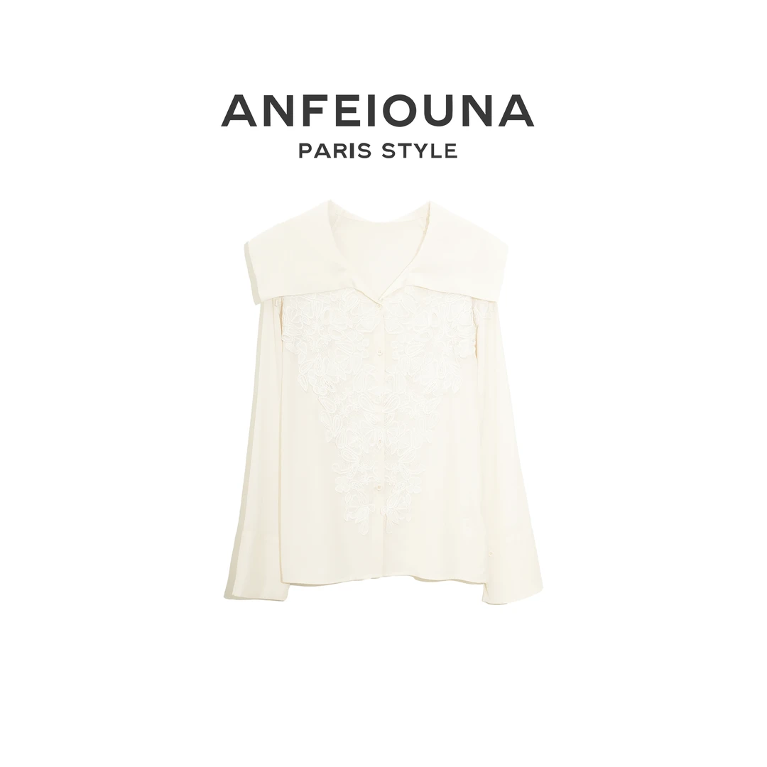 2025新款轻奢蕾丝天鹅之恋衬衫衬衣女士1401