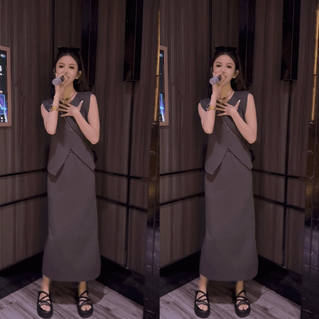 2025百搭时尚气质轻熟风INS风原宿风时尚套装显瘦休闲纯色上衣