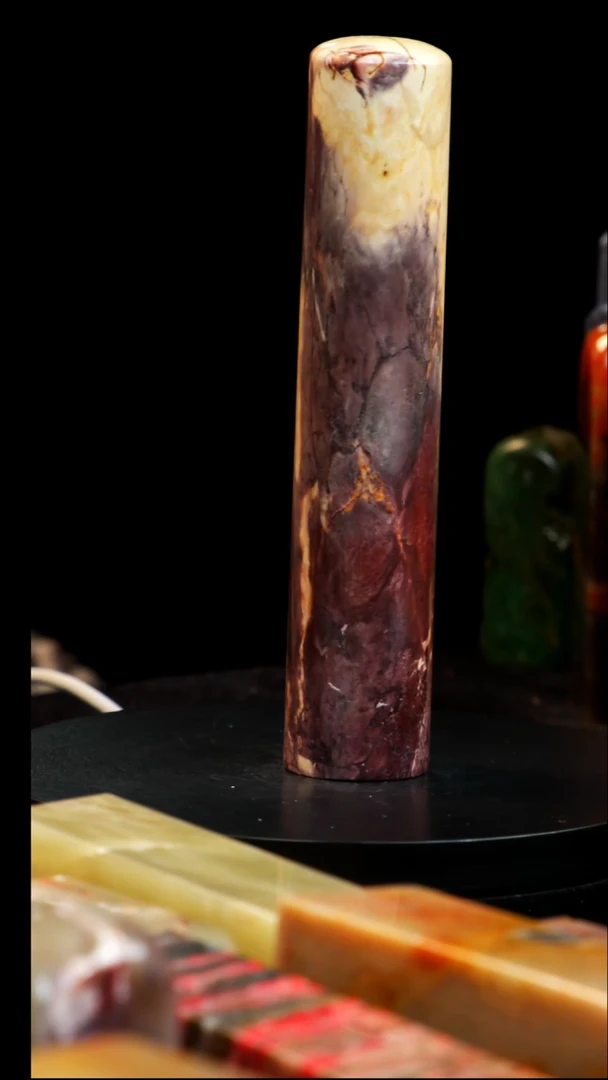 昌化石田黄红砂圆柱