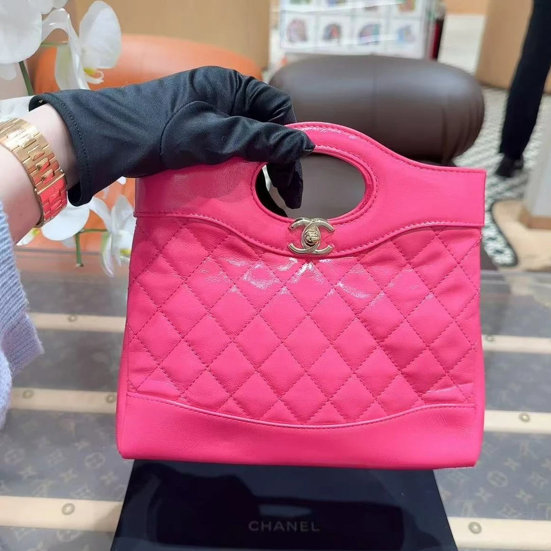 全新未使用 Chanel/香奈儿 桃粉色31bag mini 手提链条斜挎包