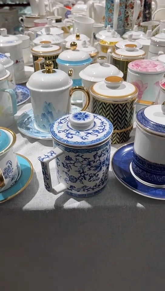 瓷青花茶漏杯隆达