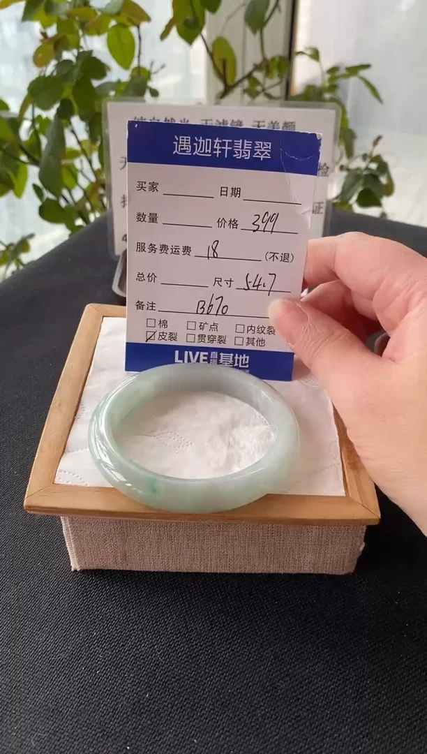 未镶嵌手镯翡翠54.5圈口 B670编码