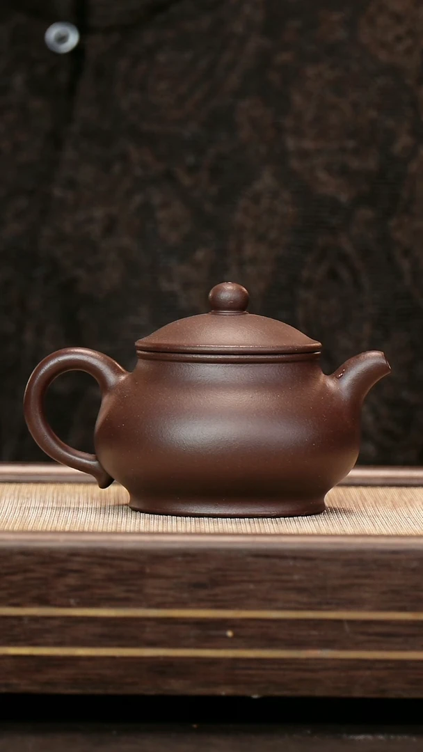 茶壶紫砂原矿深井紫泥 潘壶180cc 小号