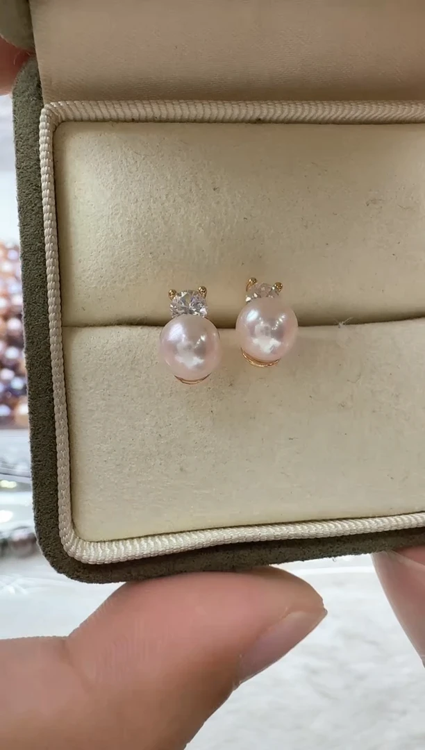 【闪购商品】海水珍珠耳饰银S925镶嵌非基地发货不带证书